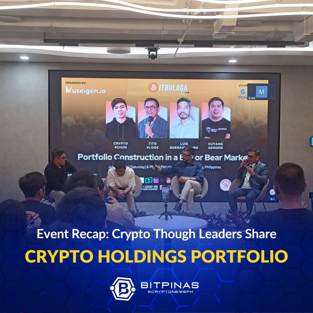 bitpinas's tweet photo. π€― Crypto portfolio revealed? - https://t.co/loY1ynHvAo
@helloluis, @crypto4chun, @titovlogs77, & @kuyanggerome shared their crypto portfolio construction during @museigen_io BitBulaga event.
#cryptoph #cryptonewsph #bitbulaga #btc https://t.co/oCI9z9EuBz