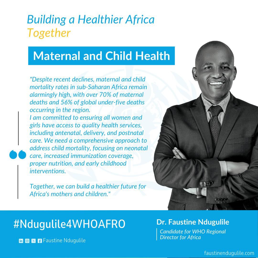 If elected as the Regional Director of #WHO African Region, I will prioritize the improvement of Maternal and child health (#MCH) services in Africa. 
This will involve implementing multi-faceted approaches, including active political engagement, increased investment in Universal