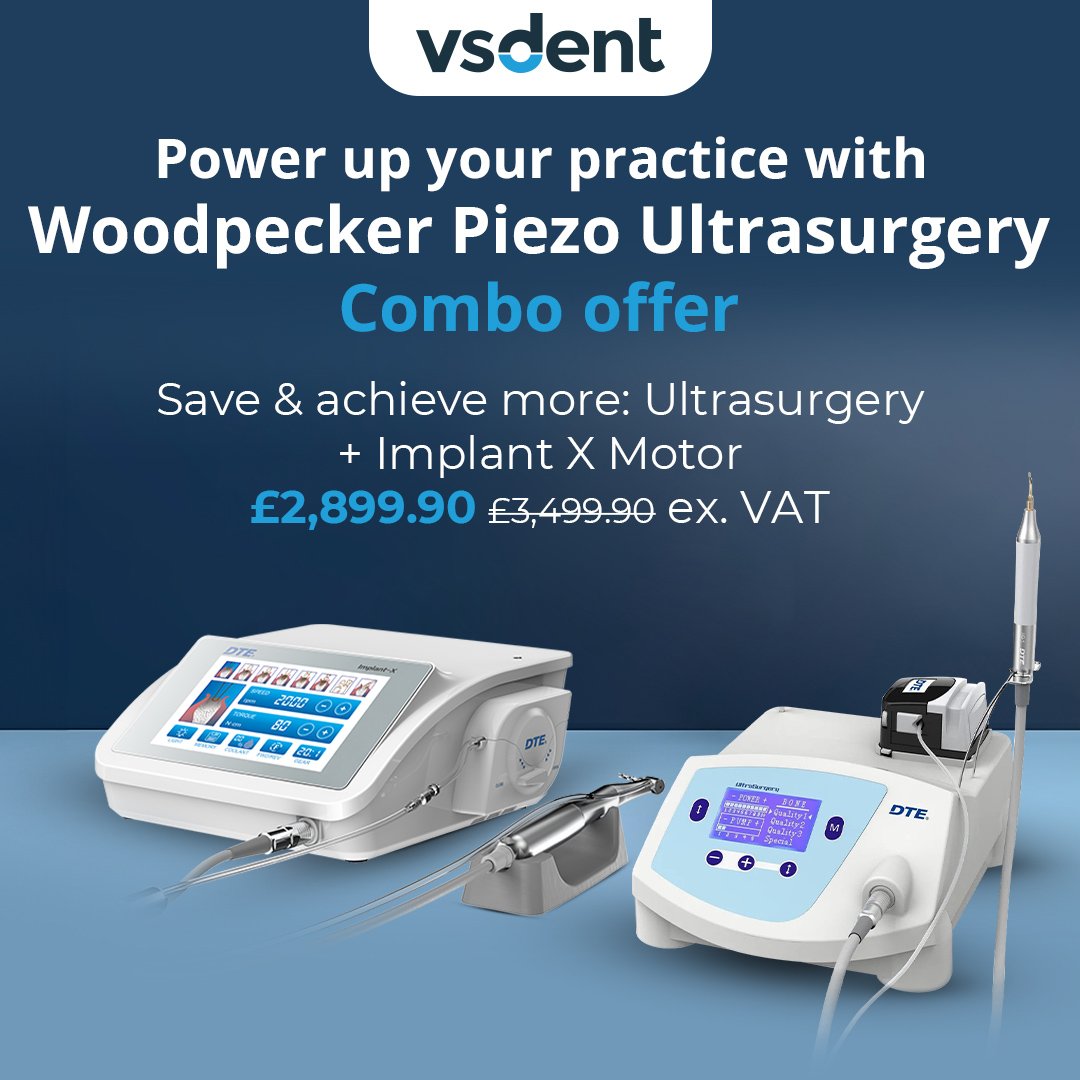 VSDent_UK's tweet image. Elevate your implant placement with the Woodpecker Implant-X Motor LED and Piezo Ultrasurgery combo. Optimal bone preparation and soft tissue management made easy. #dentalimplants #piezosurgery #woodpecker #dentaltech #dentistry #implantxmotor #ultrasurgery #vsdent