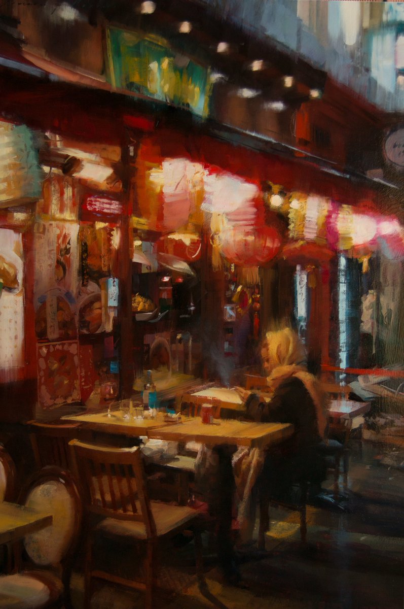 "London Red", 80x120cm, oil on canvas, 2024 #London #painting #fineart #art #ArtInspiration #oilpainting #simonpasini #chinatown