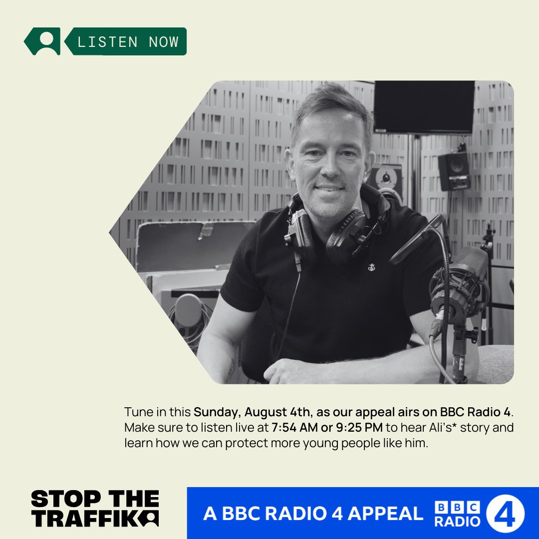 STOP THE TRAFFIK (@stopthetraffik) on Twitter photo Tune in #TOMORROW to BBC Radio 4 for our appeal. <a href="/SimonThomasTV/">Simon Thomas</a> shares Ali's story, a boy targeted by traffickers while alone as a refugee in Greece. Hear his journey and learn how we can protect more young people like him. Don't miss it! More info: stopthetraffik.org/landing-page/l⦠Tune in #TOMORROW to BBC Radio 4 for our appeal. <a href="/SimonThomasTV/">Simon Thomas</a> shares Ali's story, a boy targeted by traffickers while alone as a refugee in Greece. Hear his journey and learn how we can protect more young people like him. Don't miss it! More info: stopthetraffik.org/landing-page/lā¦