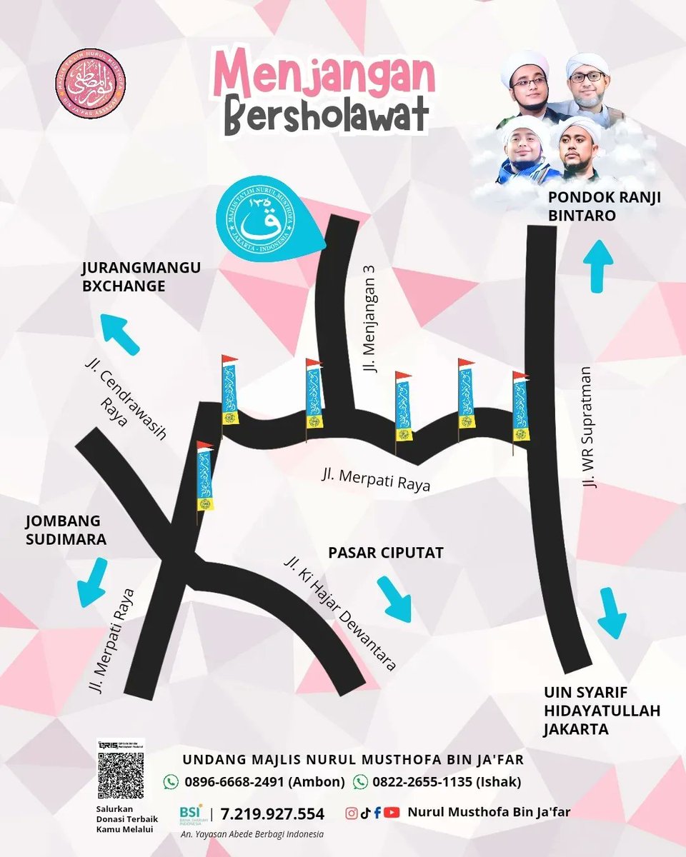 MENJANGAN BERSHOLAWAT MAJLIS NURUL MUSTHOFA BIN JA'FAR

Malam ini, Sabtu 03 Agustus 2024
Pkl 20.00 WIB - Selesai

Bertempat di
Masjid Al Muslimun
Jl. Menjangan 3, Pondok Ranji, Ciputat Timur, Tangerang Selatan

#nurulmusthofa #nurulmusthofabinjafar