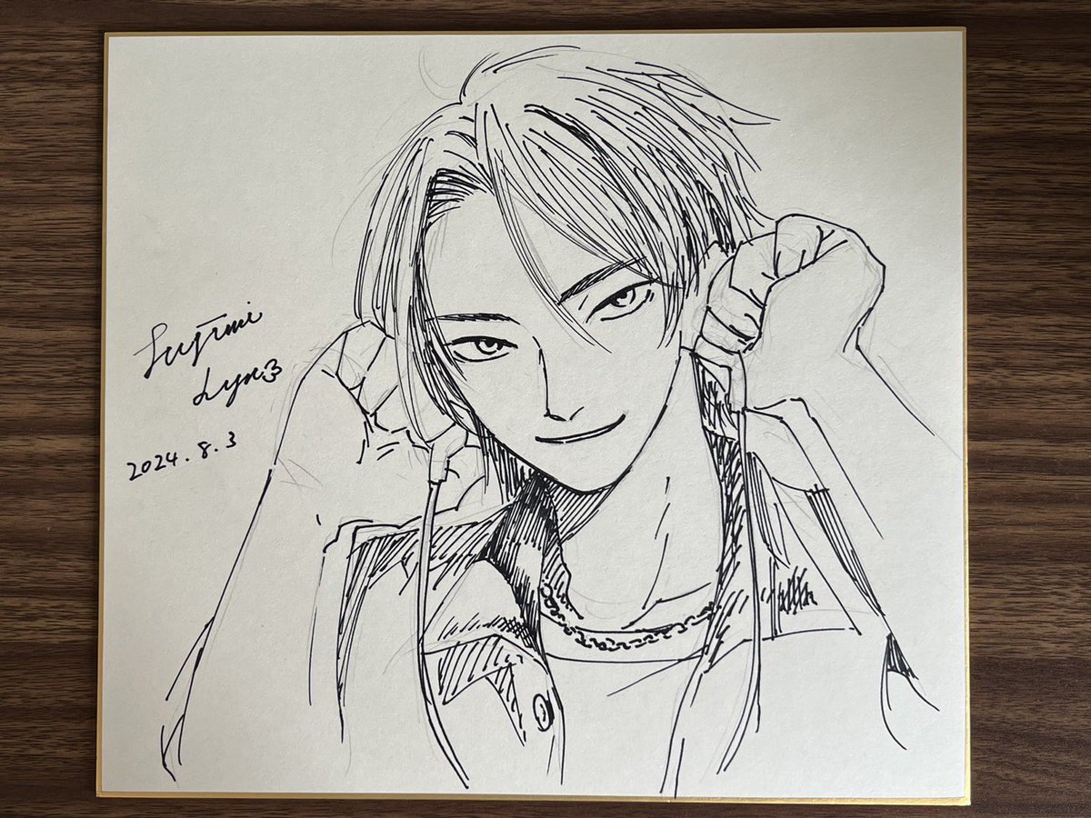 色紙を描く機会があったので、掲載!
アナログ普段描かないから楽しい 