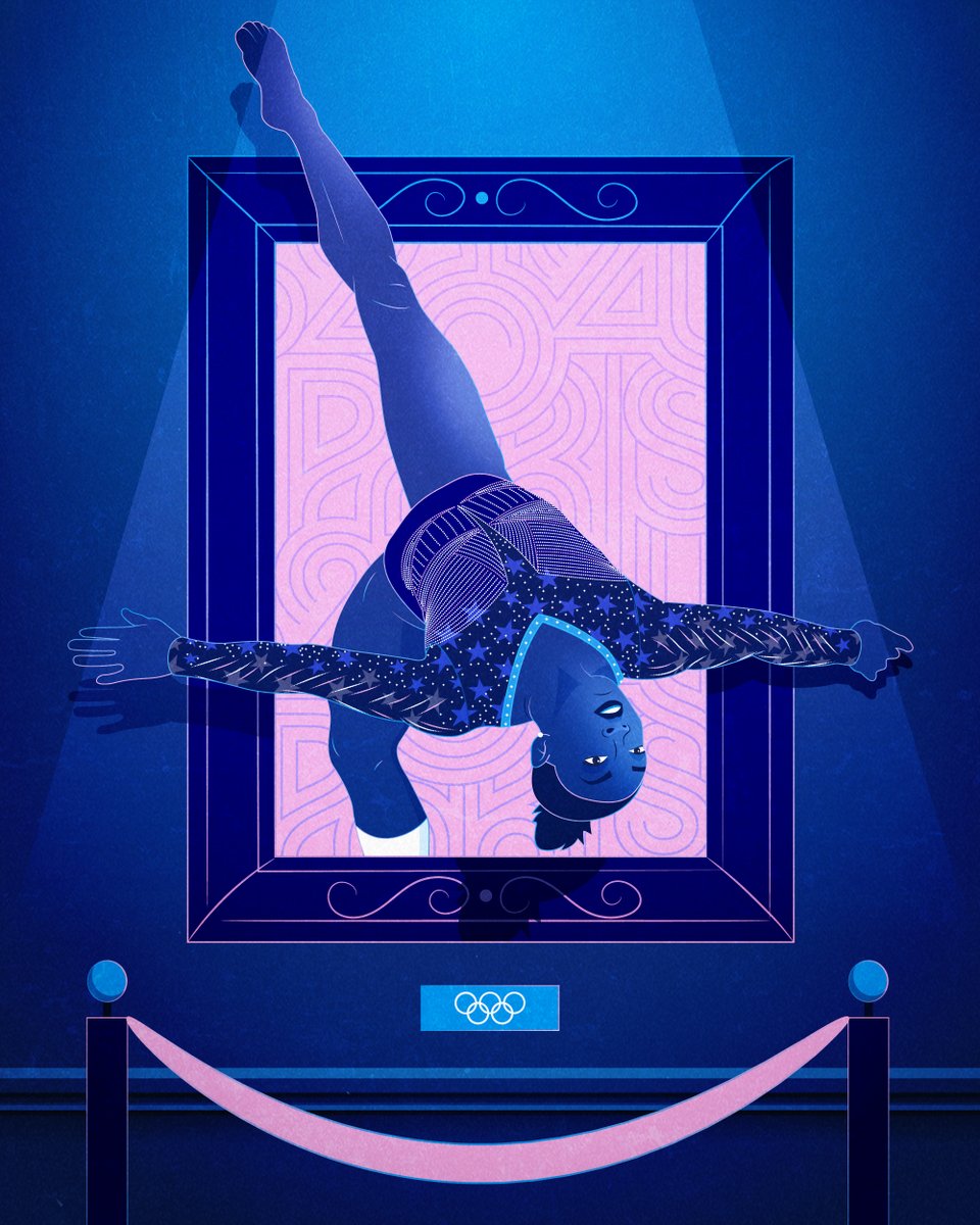 Day 6: Hang this masterpiece of <a href="/Simone_Biles/">Simone Biles</a> in the Louvre! ✨🐐🇺🇸🥇

#Paris2024 #Olympics