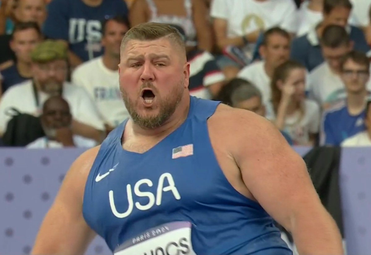 RugbySmut's tweet photo. Joe Kovacs 🇺🇸 #shotput #OlympicGames https://t.co/snhQJcBBzP