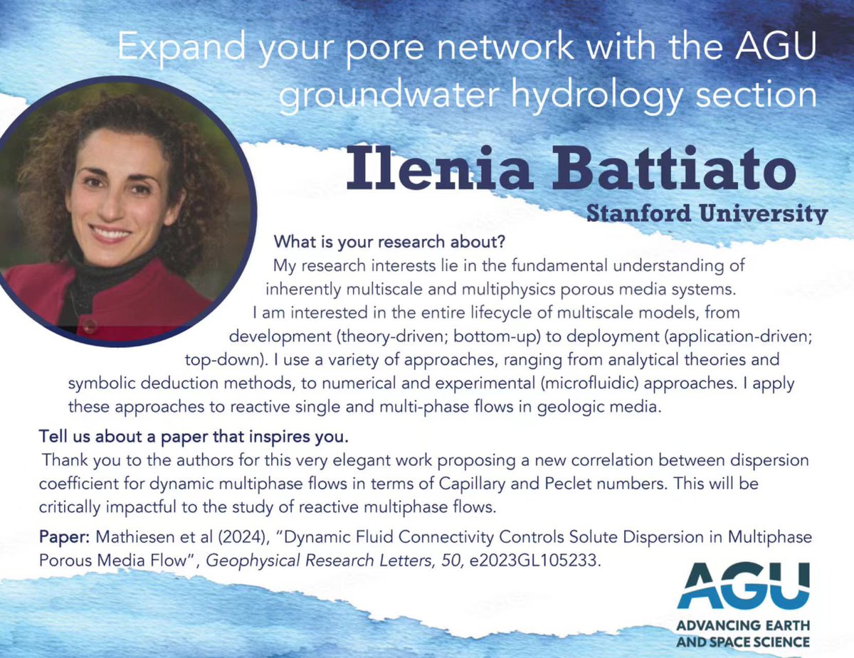 Meet Ilenia Battiato from Stanford University! Her cutting-edge research delves into the complexities of multiscale and multiphysics porous media systems. #Groundwater #Hydrology