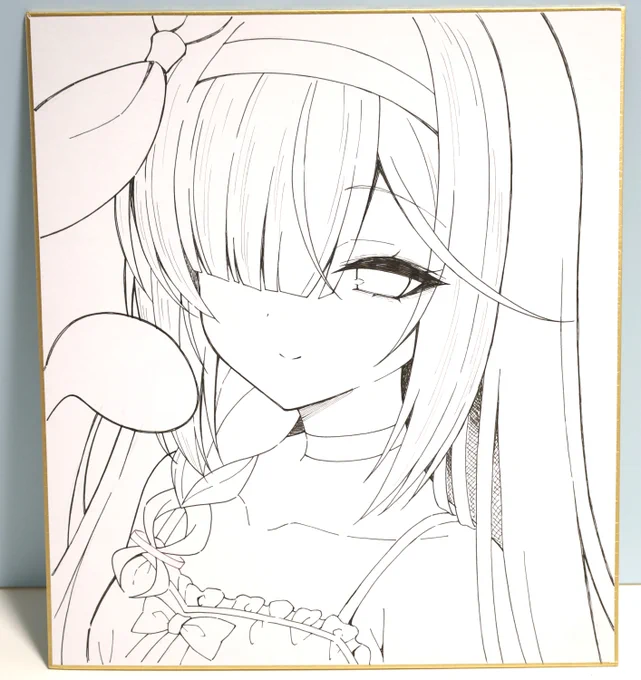 色紙2枚目wip!✒
2枚目の方は嫁表紙衣装のプラナちゃんです!🖤 