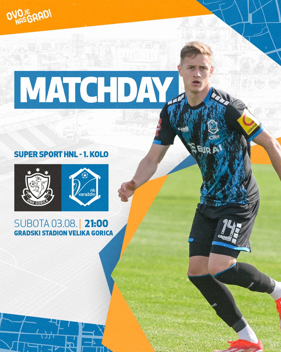 Danas u 21:00 očekuje nas utakmica 1. kola SuperSport HNL-a protiv HNK Gorice. Sretno dečki! #nkvarazdin #ovojenasgrad
