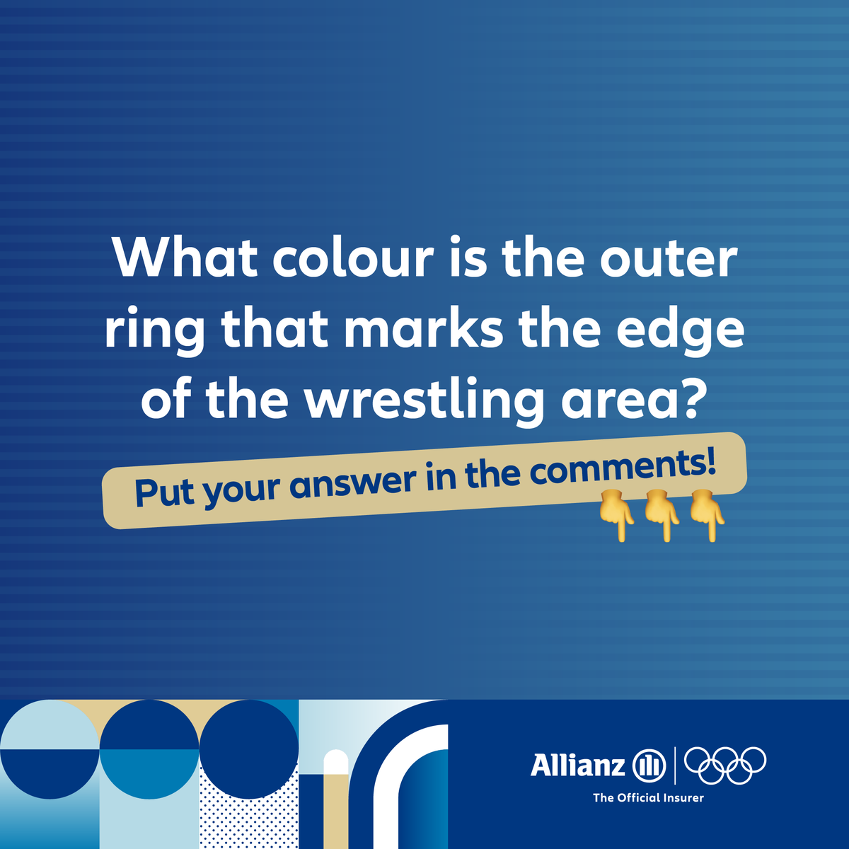 Olympics's tweet photo. Think you're confident enough to step onto the mat? 💪 Test your wrestling knowledge and find the right answer here 👉 https://t.co/rbOOUTZn7s
#Wrestling #GetReadyForTheBest #Paris2024 #Olympics #ReadyParisGo #Allianz https://t.co/eBWy2HBq3Y