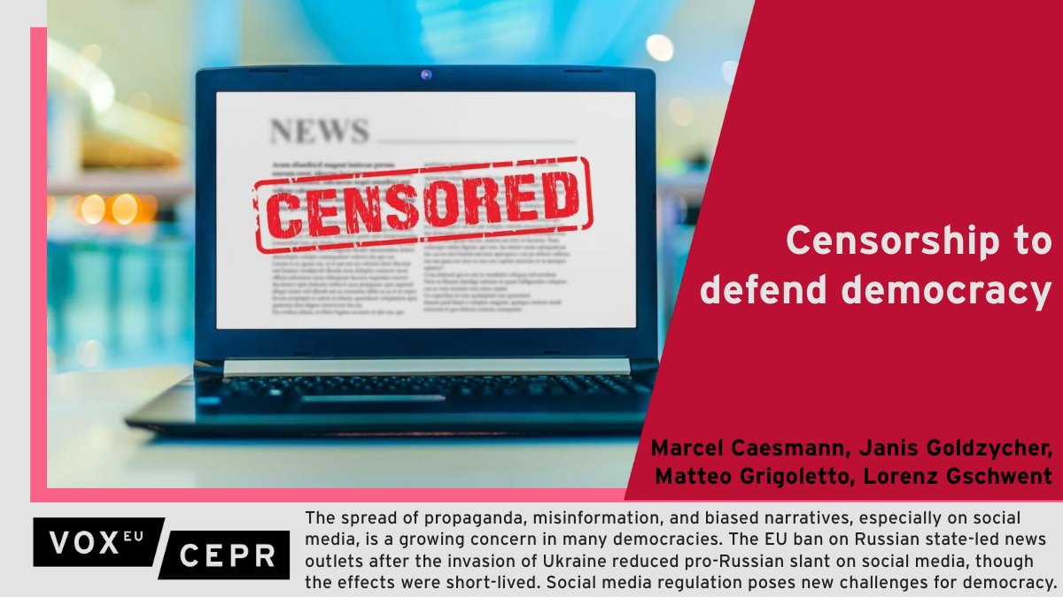 The #EU ban on Russian state-led news outlets after the invasion of #Ukraine reduced the pro-Russian slant on social media, though the effects were short-lived. 
M Caesmann &amp; J Goldzycher <a href="/UZH_en/">University of Zurich</a>, M Grigoletto <a href="/unibern/">Universität Bern</a> <a href="/Wyss_for_Nature/">Wyss Academy for Nature</a>, L Gschwent <a href="/unidue/">Uni Duisburg-Essen @unidue.bsky.social</a>
ow.ly/NA8Z50SMXiC