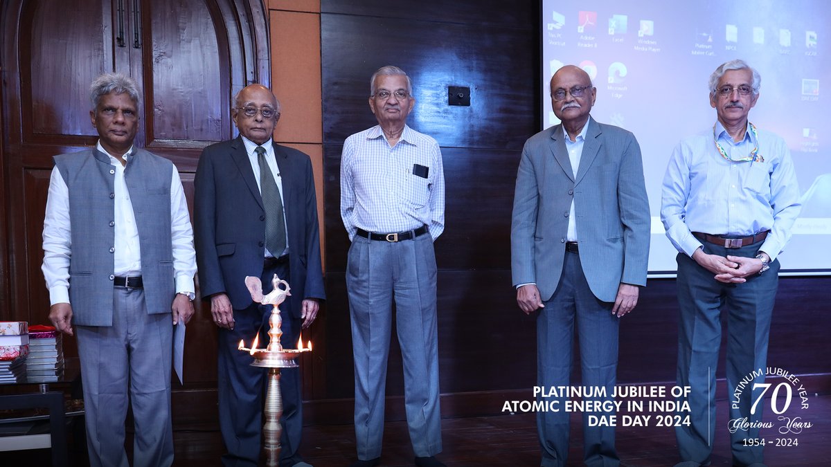 DAE celebrates Platinum Jubilee, marking 70 glorious years of groundbreaking achievements! The ceremonial lamp lighting by the Secretary, DAE and esteemed former Secretaries of DAE, symbolised the light of knowledge and innovation that has guided DAE over decades. 1/6 <a href="/PMOIndia/">PMO India</a>