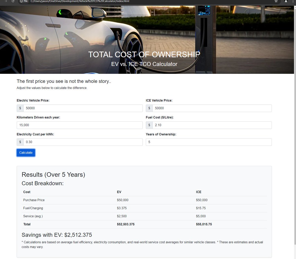 techAU's tweet photo. What would you like to see in a TCO Calculator for EV vs ICE ? https://t.co/WyzzF5Mz2F