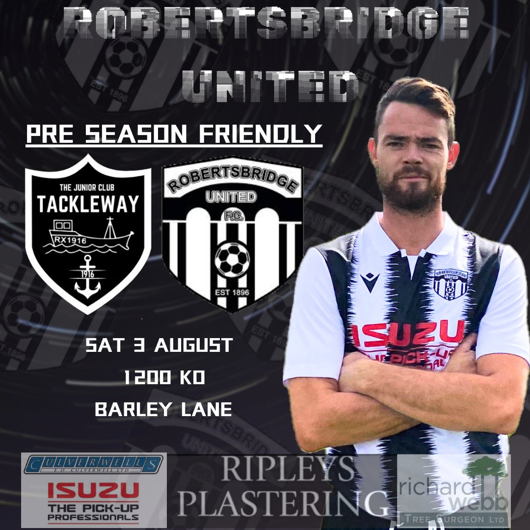 Robertsbridge United FC (@robbo_utd_fc) on Twitter photo MATCH DAY ⚽️
Pre season friendlies get underway for the bridge today, as the first team travel to <a href="/TacklewayFC/">JC Tackleway FC</a> reserves for a midday kick off.
New manager Dan Parris has been working hard in training and bringing fresh faces in. Time to see the hard work in full flow.
⚽️⚽️ MATCH DAY ⚽️
Pre season friendlies get underway for the bridge today, as the first team travel to <a href="/TacklewayFC/">JC Tackleway FC</a> reserves for a midday kick off.
New manager Dan Parris has been working hard in training and bringing fresh faces in. Time to see the hard work in full flow.
⚽️⚽️