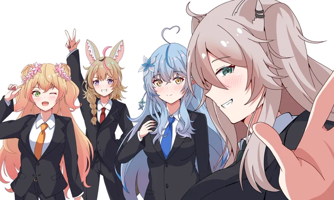 スーツでかっこよく#ねぽらぼ#ねねアルバム #絵まる #LamyArt #ししらーと 