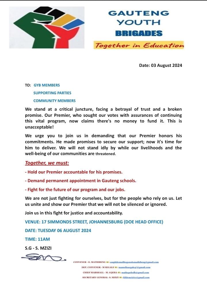 MathapeloD72384's tweet photo. #Permanency #GYB_Camp_Out 
Enough is enough 
@Lesufi this is the end of your lies. U are killing the youth of Gauteng with your lies and empty. We going to fight corruption till we get wat we want. https://t.co/NiALr6dl5m