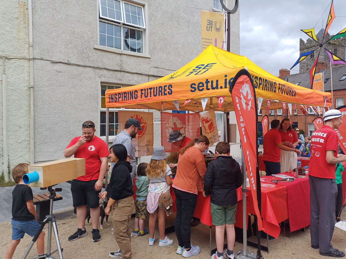 CalmastWIT's tweet image. So much happening on #STEM Street for @waterfordspraoi 🎪🎊🎉 Our friends @sanofi @PhysicsBusking @Haleon_health @Teva @SETUIreland @BubblyMaths join the challenges &amp;amp; fun today &amp;amp; Sunday 4th until 5pm  Hope to see you!  👋 #IUseMaths #STEM4All
