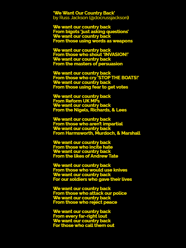 docrussjackson's tweet image. We Want Our Country Back 🇬🇧