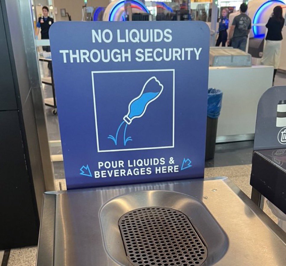 beoffendedradio's tweet photo. Not that anyone remembers, but the reason that liquids are not allowed on planes is because the terrorists planned on making explosives by mixing together otherwise innocuous liquids in a single metal canister… https://t.co/EUPqjOCPlT
