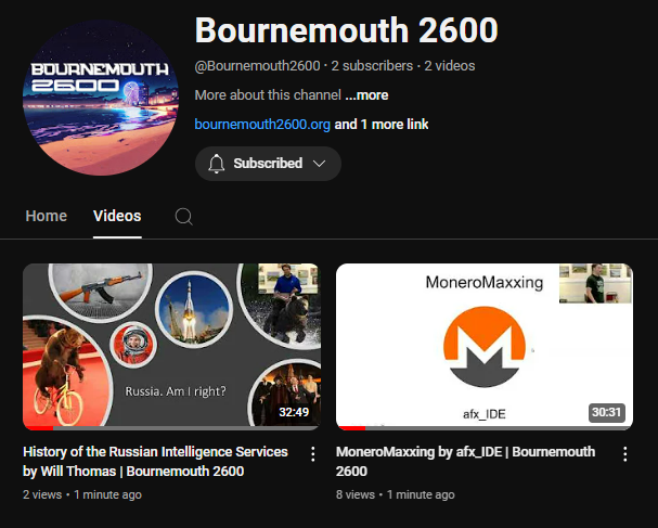 🗣️🗣️🗣️ The new Bmth2600 YouTube channel is live and where we shall publish all our talks in the future! 

Raising the game! <a href="/London_2600/">London_2600</a> <a href="/2600Belfast/">Belfast 2600</a> @2600Manchester <a href="/2600Cheltenham/">2600Cheltenham</a> 

"Like and subscribe!" 😁

First two talks by <a href="/afx_IDE/">afx-IDE</a> and <a href="/BushidoToken/">Will</a> 
youtube.com/@Bournemouth26…