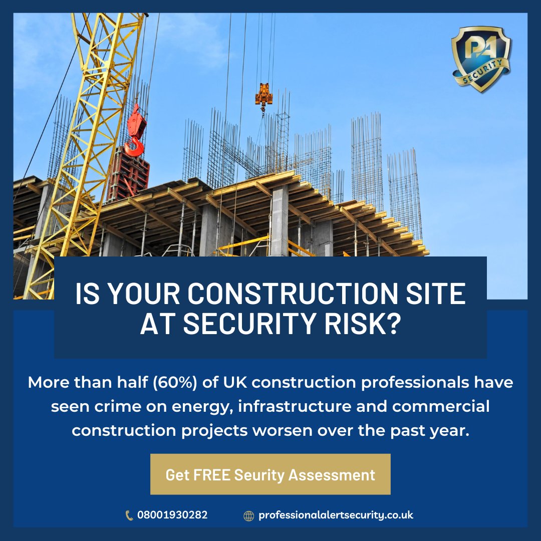 PASecurityLtd's tweet photo. Construction site theft is on the rise. 🚧

Don't be a victim! Protect your investment with top-notch security.

🔒 Our experts can assess your site and provide tailored solutions.

Get your FREE security assessment today! Link in bio.

Contact us
📞 08001930282 https://t.co/lRc2Bif6BW