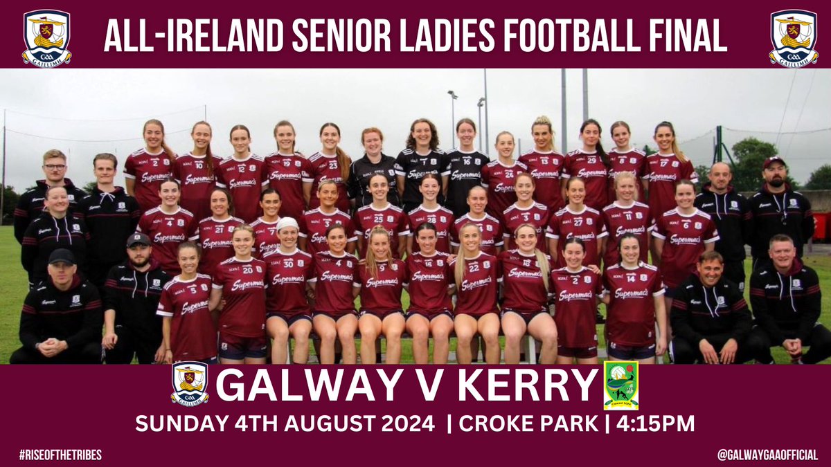 🏐All-Ireland Senior Ladies Football Final 2024🏐

Best of luck to the Galway Ladies Footballers and Team Management tomorrow vs Kerry👊

Support their fundraiser here⬇️
idonate.ie/fundraiser/All…

#riseofthetribes
#gaillimhabú