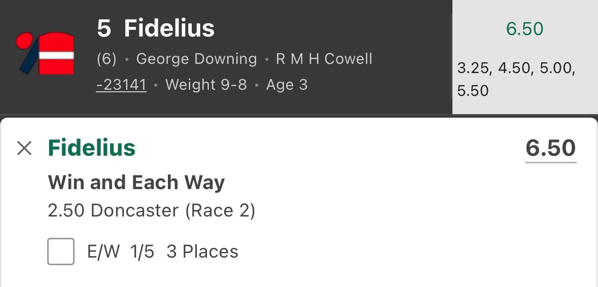 Not the start we wanted but we go <a href="/DoncasterRaces/">Doncaster Racecourse</a> 

Let’s go bash the bookies here!

#TJ6TipsHQ #Bet365 #DoncasterRaces