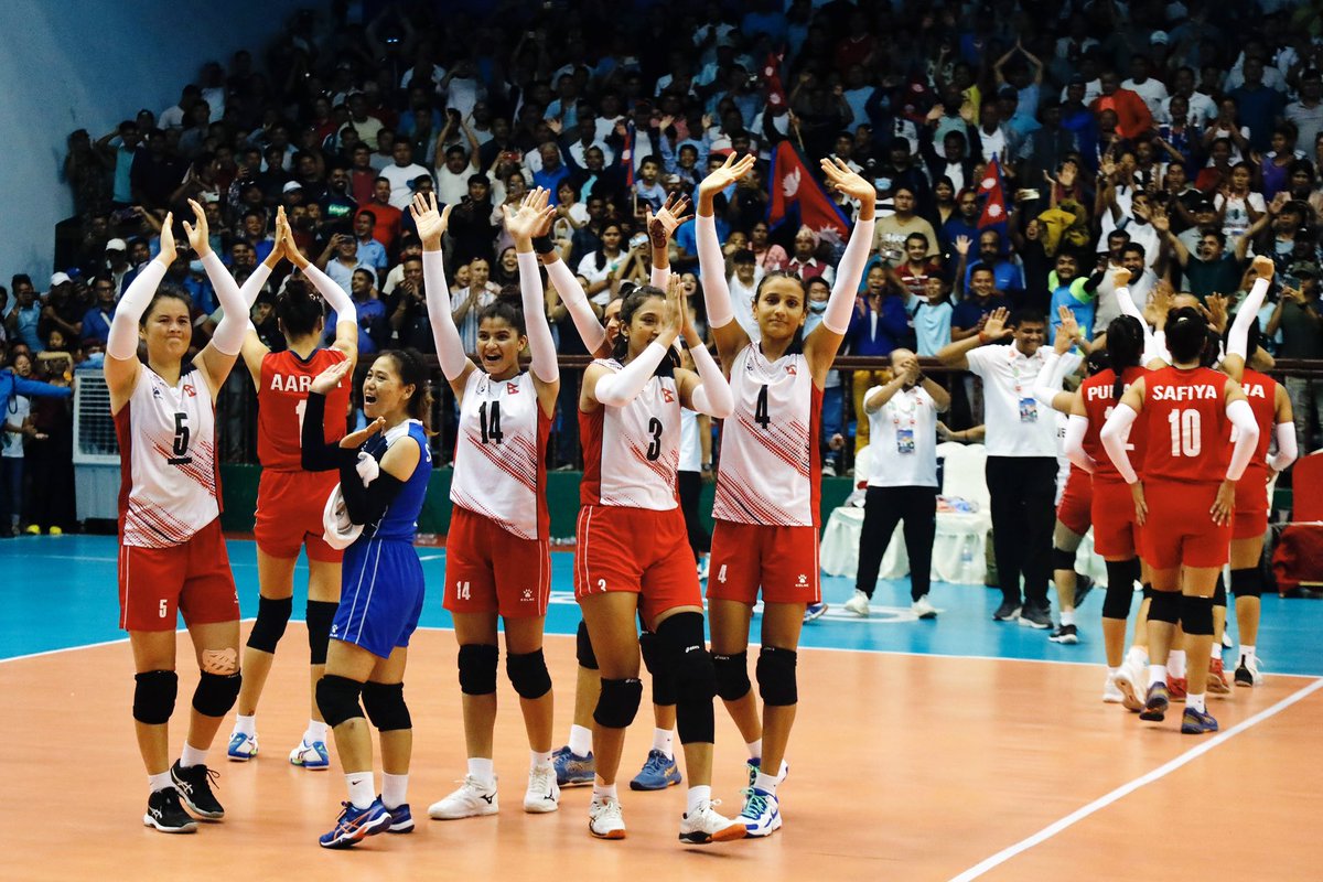 𝗛𝗶𝘀𝘁𝗼𝗿𝗶𝗰 𝗪𝗶𝗻 𝗳𝗼𝗿 #𝗧𝗲𝗮𝗺𝗡𝗲𝗽𝗮𝗹 🏐🇳🇵

Cricket Association of Nepal (CAN) extends heartfelt congratulations to the Nepali Women’s Volleyball Team on a historic victory over India in the CAVA Women’s Volleyball Nations League!

📸 Photo Credit: