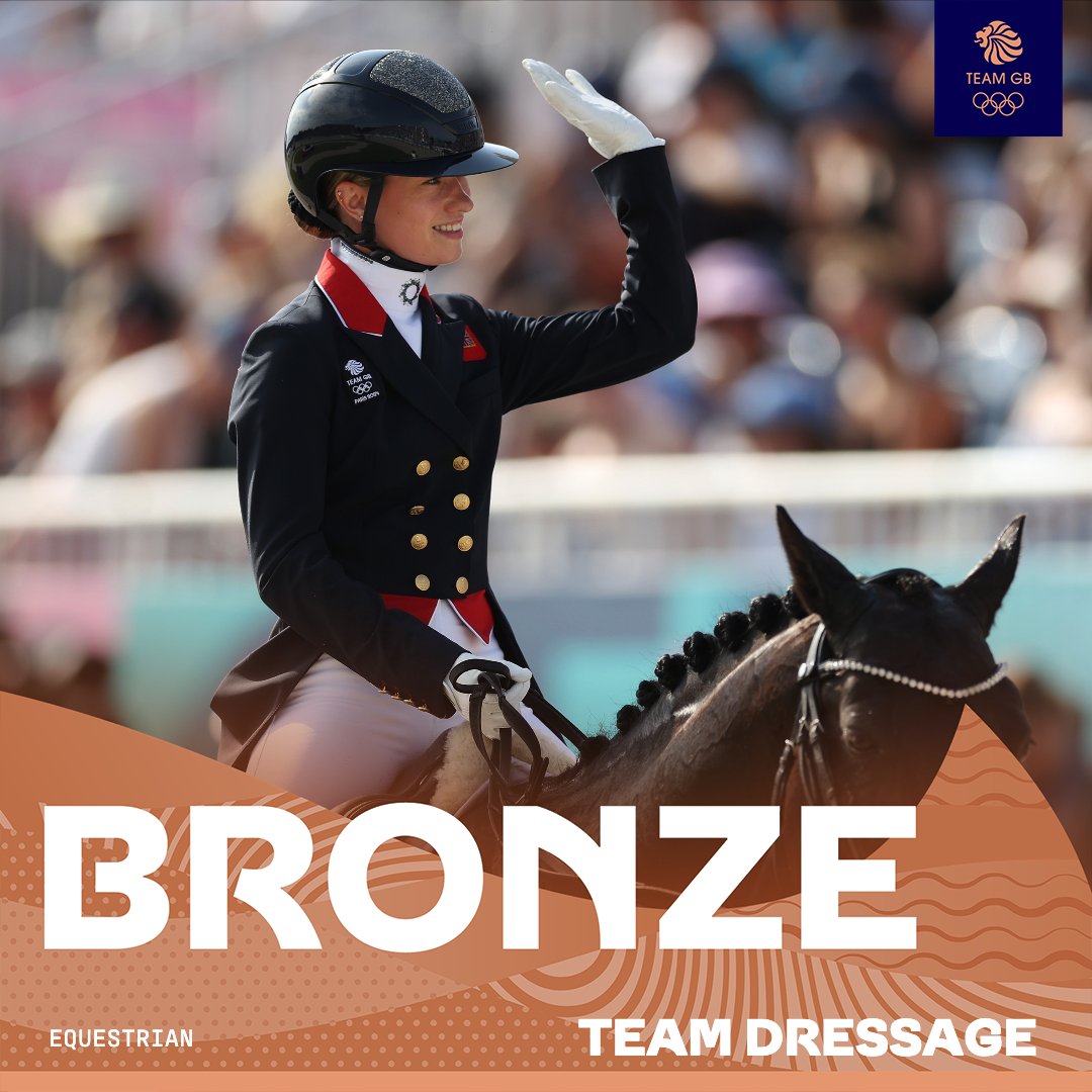 Another one!!

Bronze in the Dressage Team Grand Prix Special 🤩🥉

Fourth medal of the day, and a fourth equestrian medal at #Paris2024
