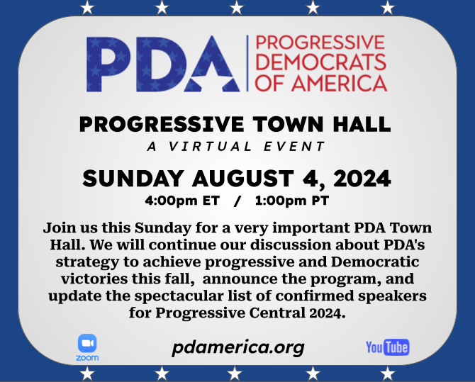 PDAAZ's tweet photo. Join us on Zoom this Sunday August 4th
PDA Progressive Town Hall
4pm ET / 1pm PT

Register here: https://t.co/afxTmiGV9M https://t.co/CLX0ybxjSU