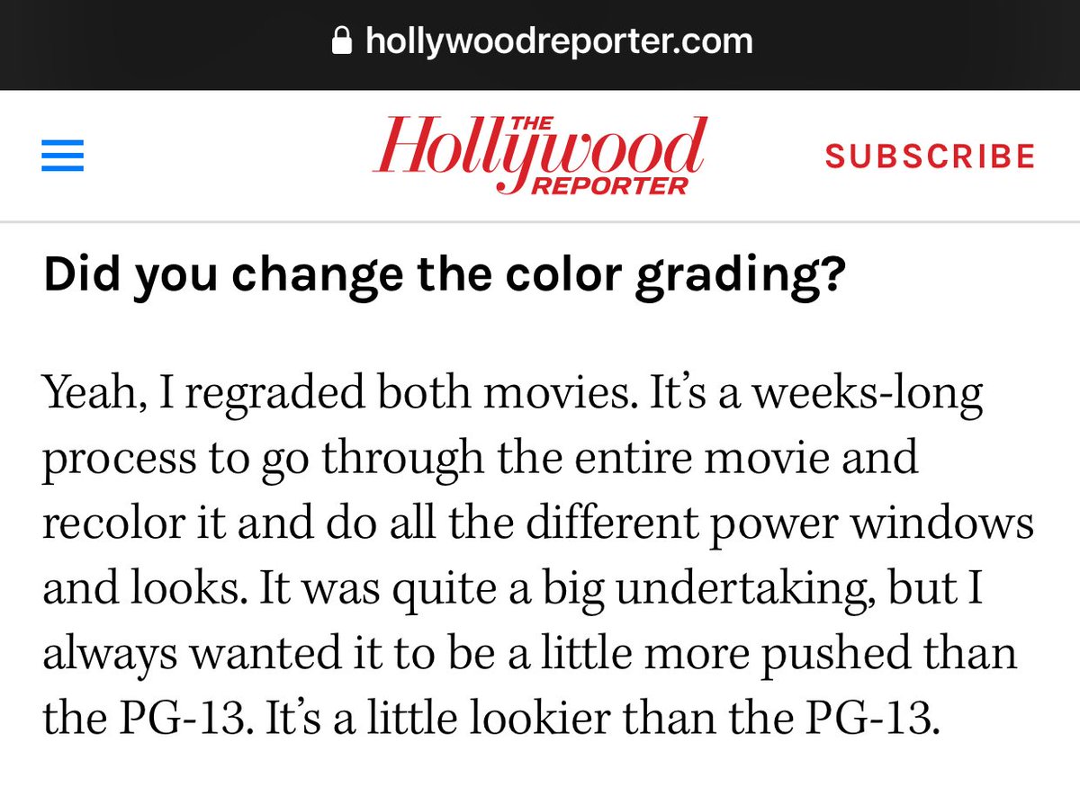 Zack tweaked the color grading a bit.