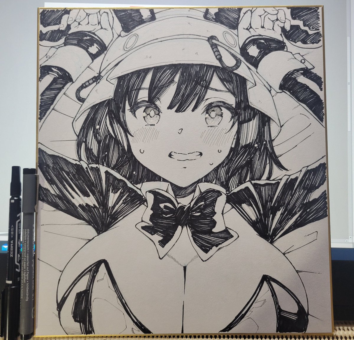 夏コミで頒布するアナログ色紙、描けました 