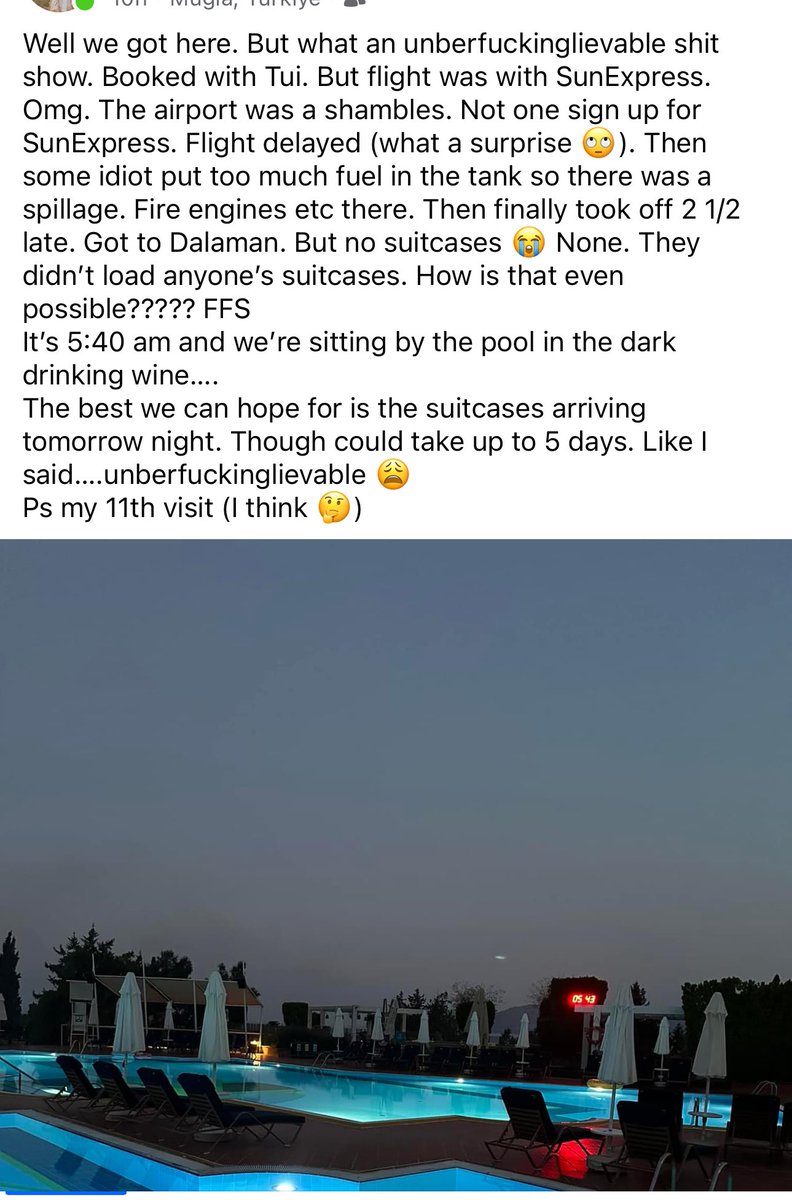 _daisyfleurx's tweet photo. My poor mum has just gone on holiday and got there to find out no luggage had been put on the plane so she has absolutely nothing! What a shit show @SunExpress seem like the worst airline going https://t.co/oVqLQwnl54