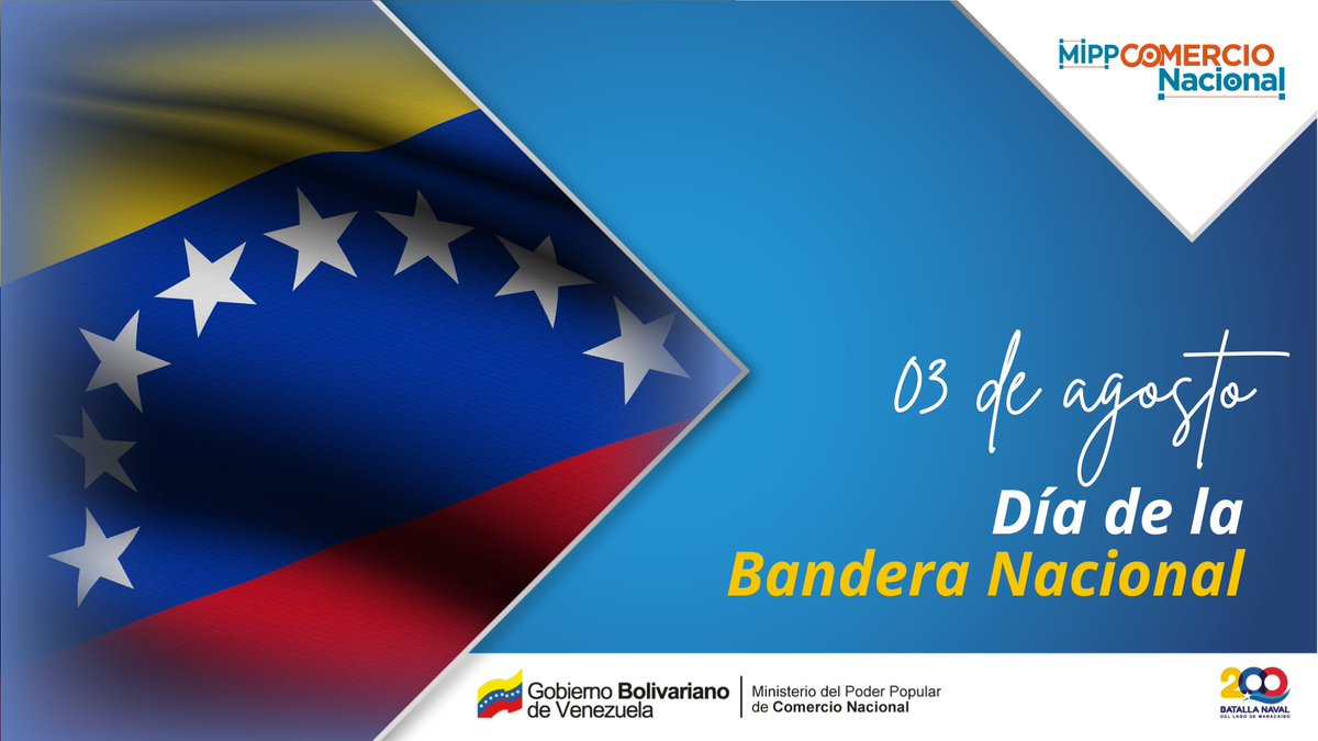 Efemérides| Cada #03Ago celebramos con orgullo nuestra Bandera Nacional, símbolo patriótico de lucha y unidad. 

Hoy recordamos los 218 años de su primera izada y la valentía del Generalísimo Francisco de Miranda. 

¡Viva nuestra Bandera! ¡Honor y Patria Grande!