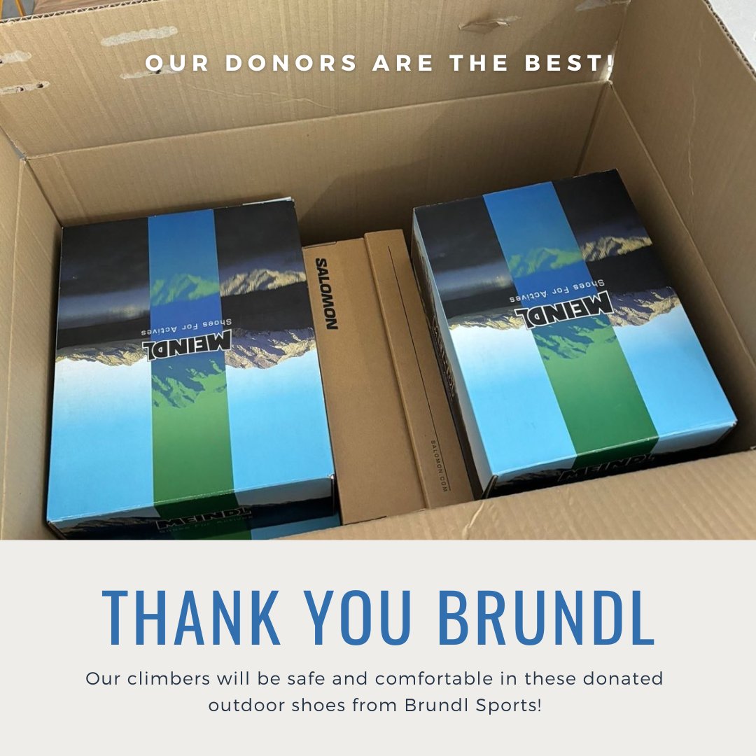 We 💙 our donors! Thanks to the kind hearts at @Brundl, our Healing Base Camp climbers will have shoes to keep them safe and comfortable on the mountain! 🏔️

#outdoorgear #supportukraine #climbing #naturetherapy #healingbasecamp #mountainclimbing