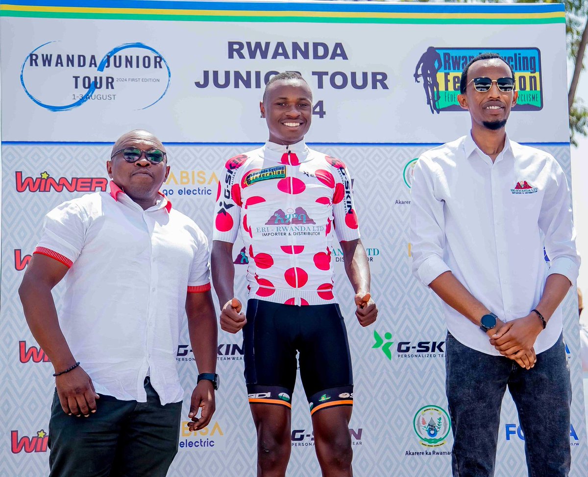 cyclingrwanda's tweet photo. #RwandaJuniorTour 2024
Mountain Classification Final sponsored by @EriRwandaLtd
🥇Ruhumuriza Aime (CCA) 11pts
🥈Niyongira Vianney (Nyabihu) 6pts
#Rwanda #Import #Export #Indomie #Colgate #Blueband #RedBull #JohnnieWalker #SkyVodka #Pakmaya #SantaLucia #Nestle #EvyBaby https://t.co/jBvZ3hqRKF
