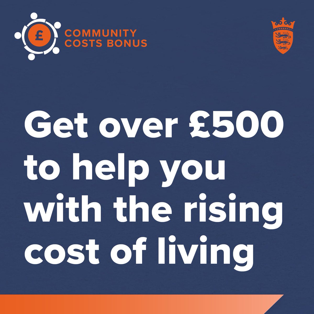 The 2024 Community Costs Bonus is now open.
 
You can apply if:
- One adult has lived in Jersey for at least five years
- The combined household tax bill was less than £2,735 in 2023
- The household is not receiving Income Support

To find out more, visit gov.je/CCB