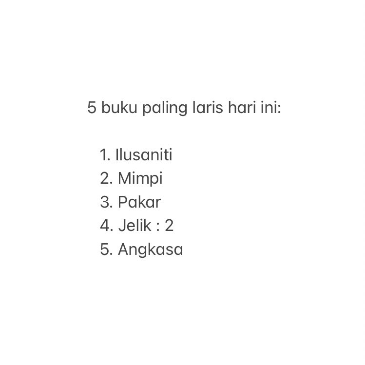 KedaiFixi's tweet image. Top 5 hari ini. Terima kasih! #3BukuFixiRM65 @adibzaini @_rhaim_ @neddokhan @IsmiFaIsmail @yo_sapit