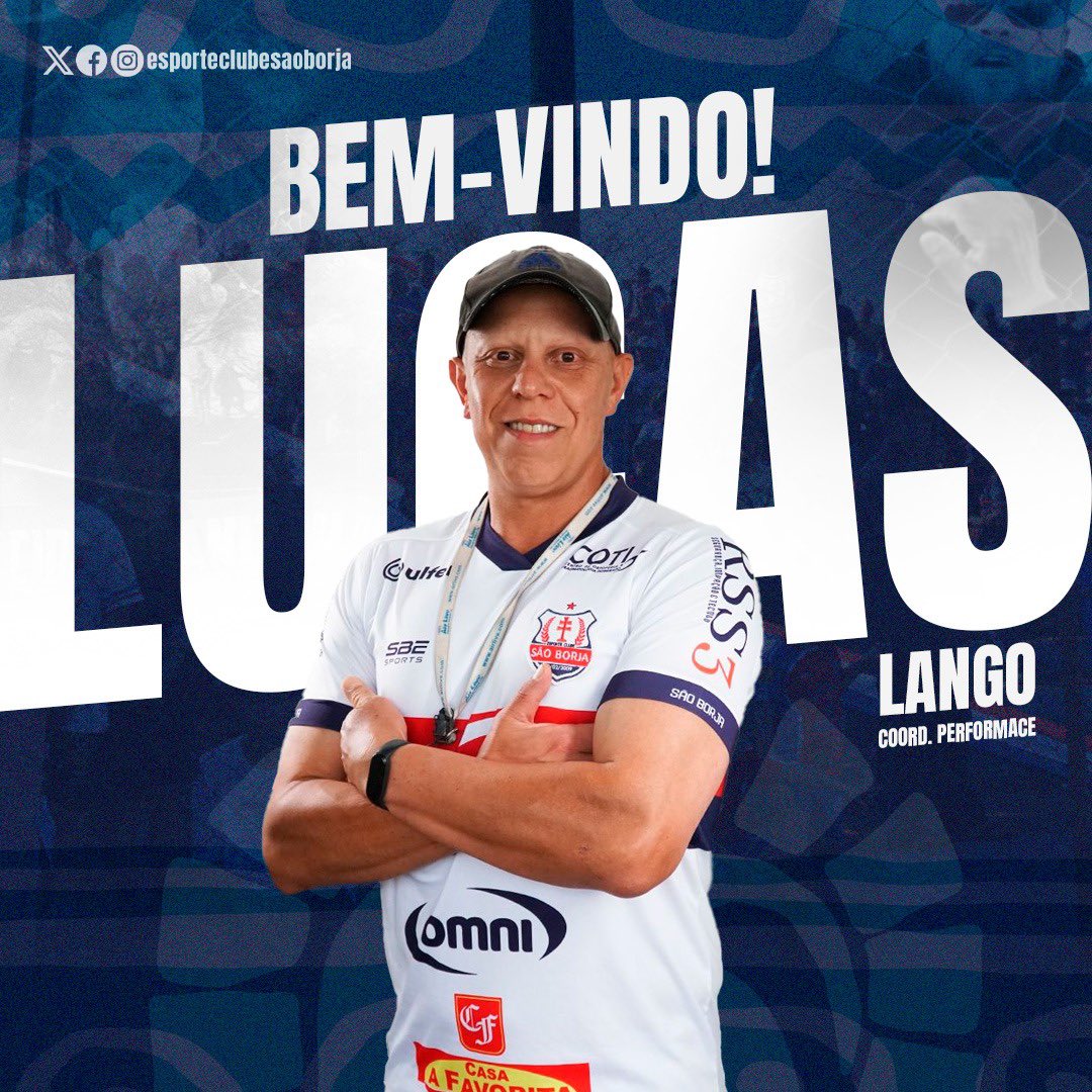 ec_saoborja's tweet photo. O Esporte Clube São Borja tem a satisfação de anunciar Lucas Lango como nosso novo Coordenador de Performance do Sub-20. 🌟⚽

💪 Com vasta experiência, inclusive no grupo principal do clube, Lango liderará nosso programa de treinamento. 

Seja bem-vindo, Lucas! 🇳🇱🙌 https://t.co/UZPsZTArMa