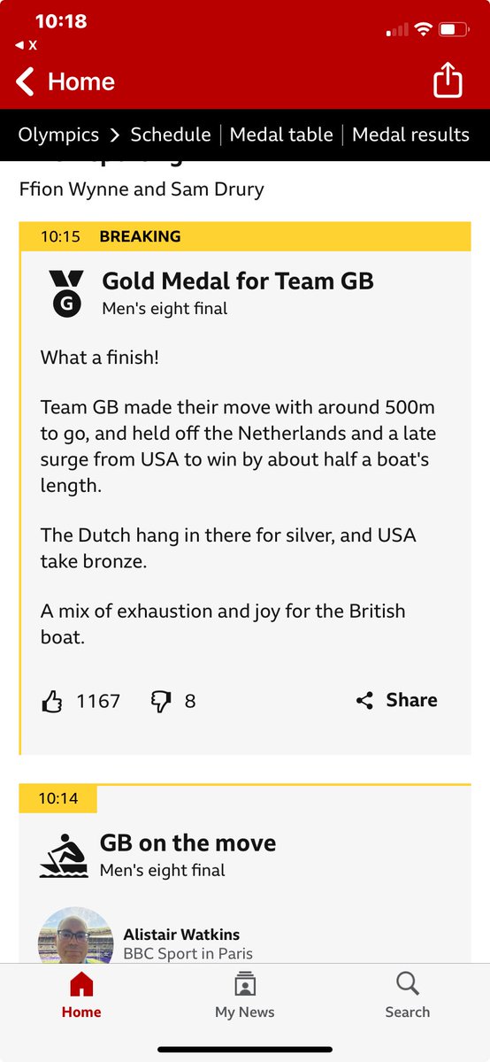 Congratulations to Team GB Men’s and Women’s Eight. Both Tom and Emily Ford coming away with Olympic Medals. ⁦⁦Hard work, dedication and talent