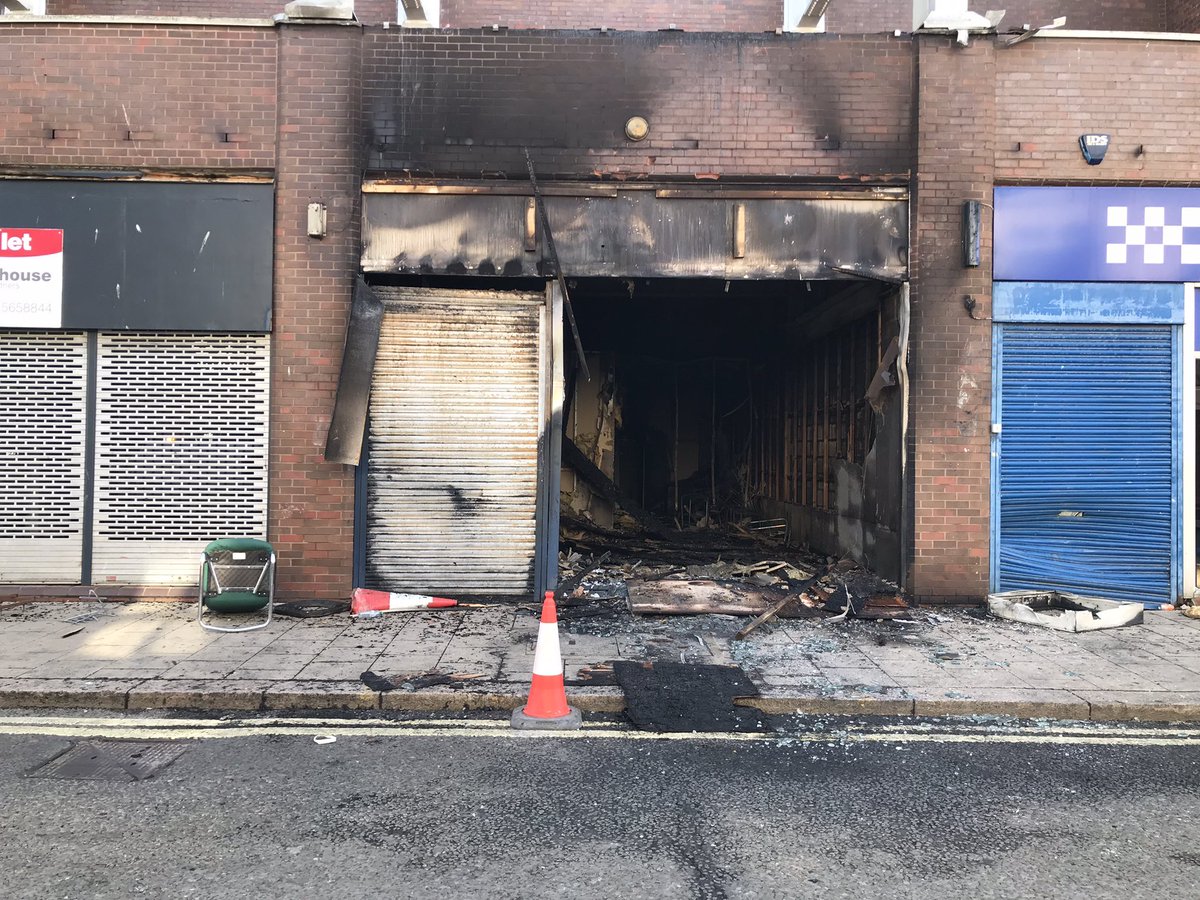 The arsonists last night destroyed a Citizens Advice Bureau.

For those outside the UK, that's a place where the British public, particularly low income or disadvantaged communities, get free legal advice and support.

Staff are devastated.

"We're protecting our community"