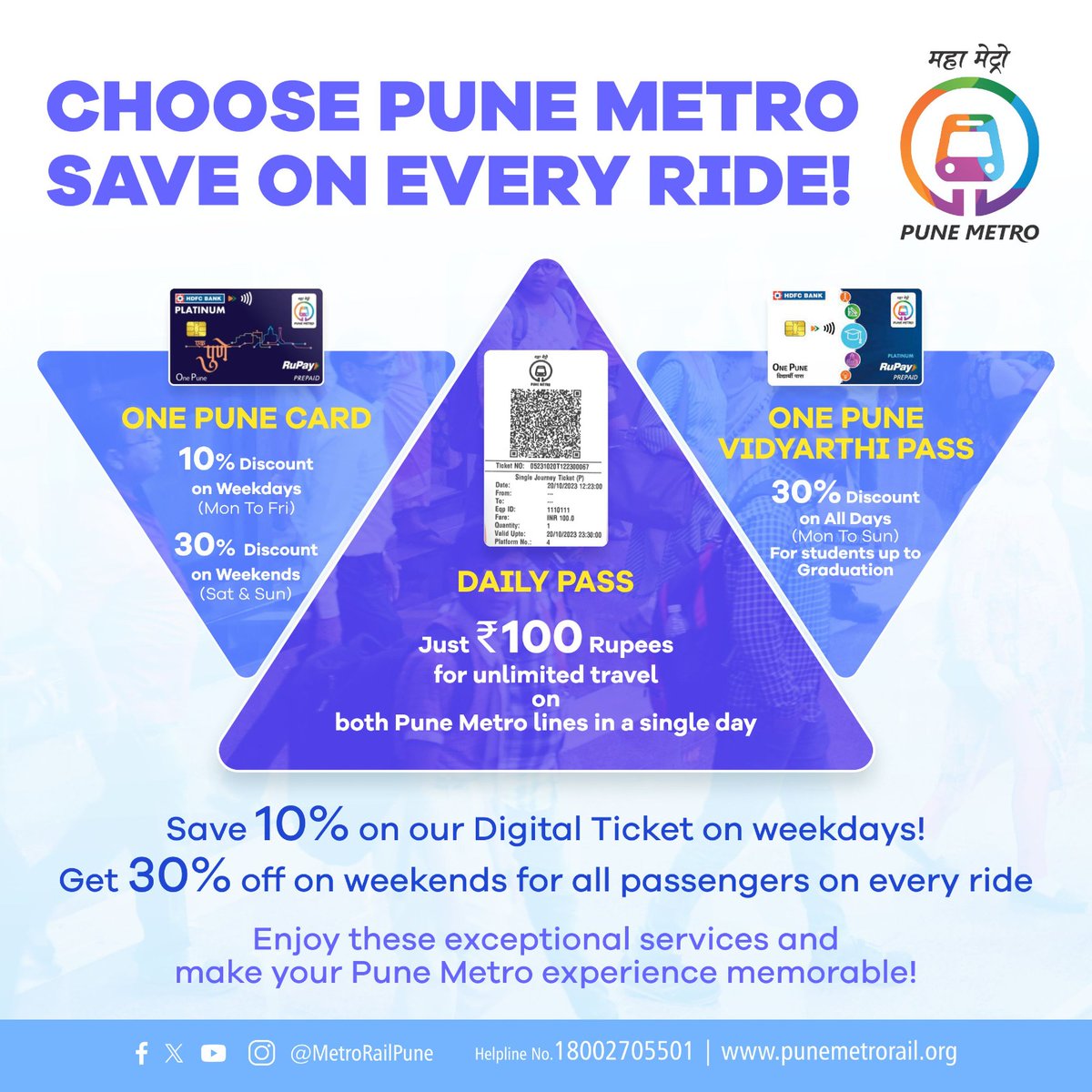 metrorailpune's tweet photo. #PuneMetro: Affordable Journeys, Endless Savings!

#PuneMetroSavings #AffordableRides #StudentDiscounts
#ExplorePune #WalletFriendlyTravel #UnlimitedJourneys https://t.co/9NvxqUq3NI