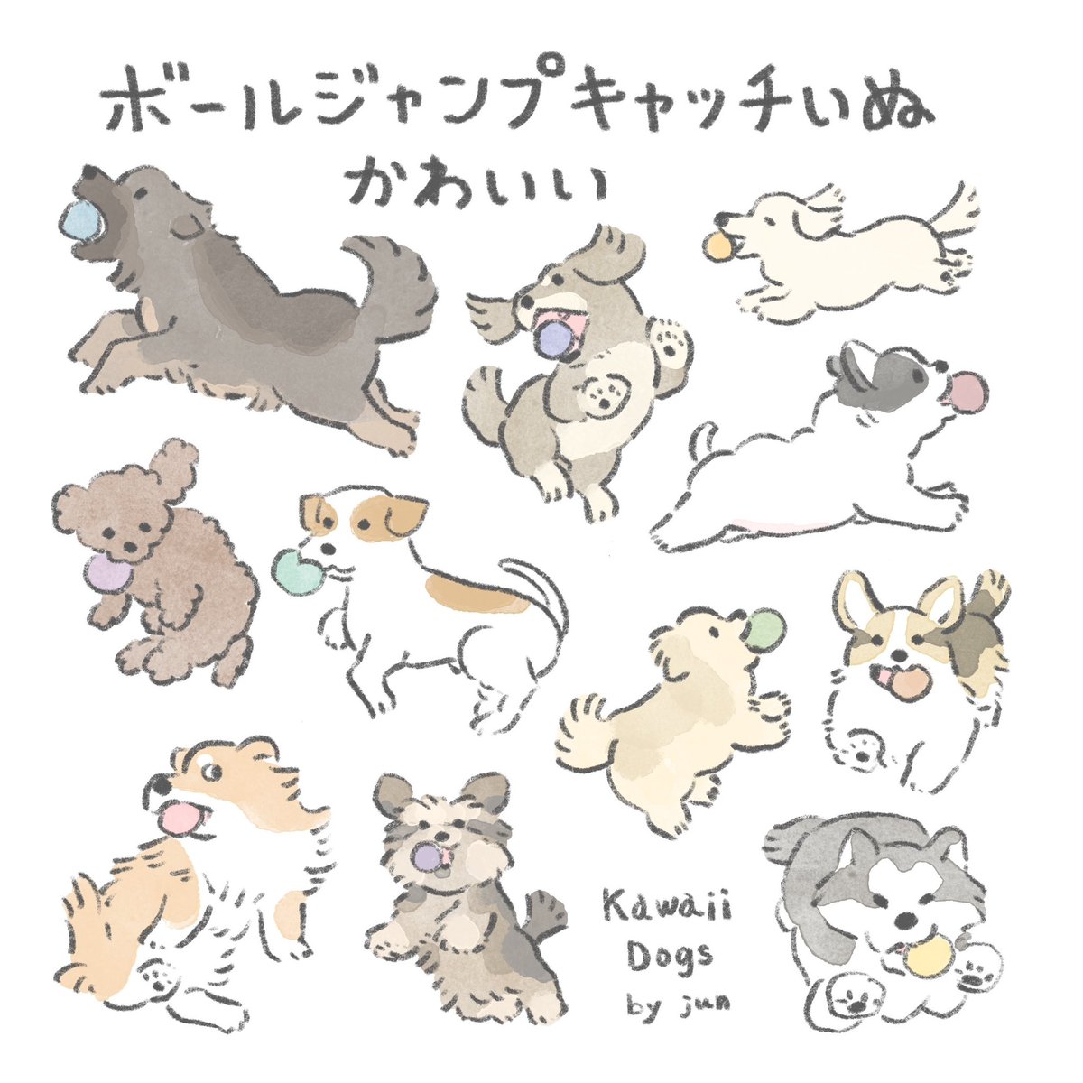 ボールジャンプキャッチいぬドッグかわいい 