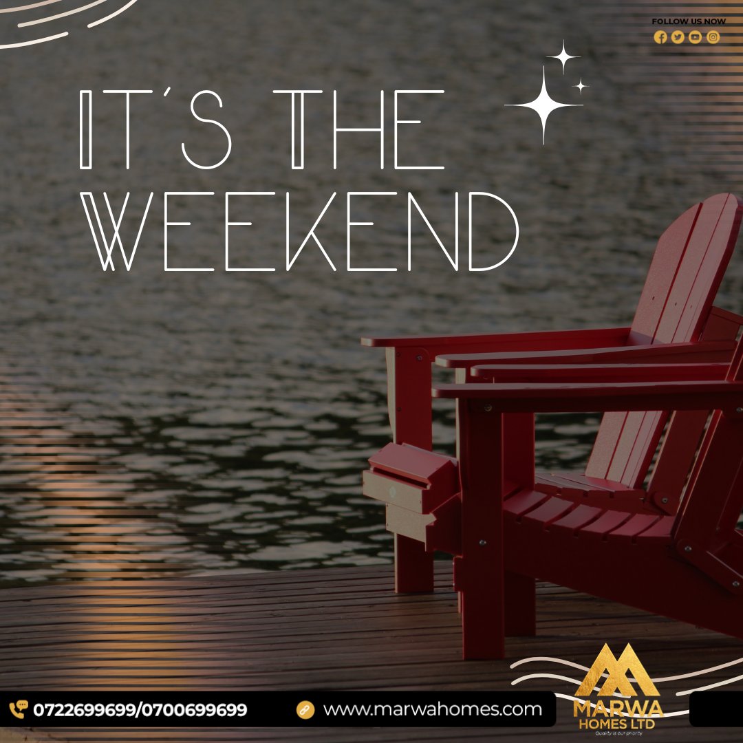 Marwahomes_ltd's tweet image. It's time to relax, recharge, and enjoy the things you love. Whether you're adventuring or simply unwinding, make the most of these moments. Wishing you a weekend filled with joy and happiness! 🌟😊 #AmazingWeekend #WeekendVibes #enjoylife