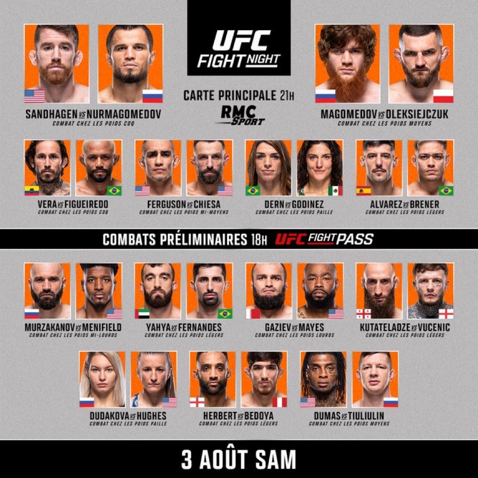 Jooeyzzz's tweet photo. L’UFC FIGHT NIGHT ABU DHABI c’est ce soir à 21h !

Quel match vous hype le plus ? 🤔

La carte donne envie, ça va être violent ! 🔥 https://t.co/aTrW7Cs77q