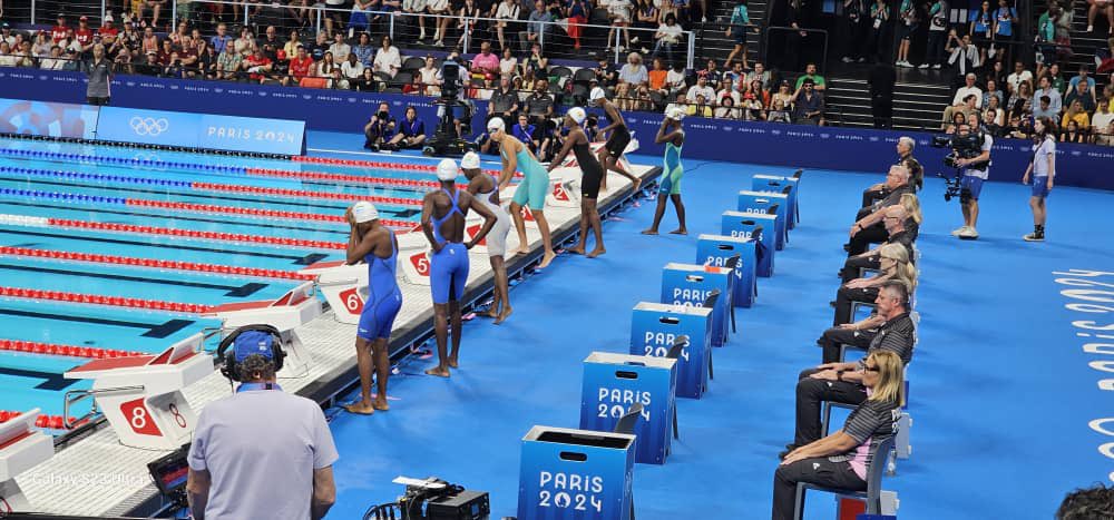 morrisjr88's tweet photo. #UpdatefromParis: #SierraLeone’s final athlete at the @Paris2024 @Olympics, swimmer #OlamideSam clocked 42.87 in her #Women50mFreestyle Heat 1 to finish 6th. The @Olympics debutant improved on the 45.51 time she swam at the #WorldAquaticsChampionships in #Doha, #Qatar this year. https://t.co/K9spVKdtRv