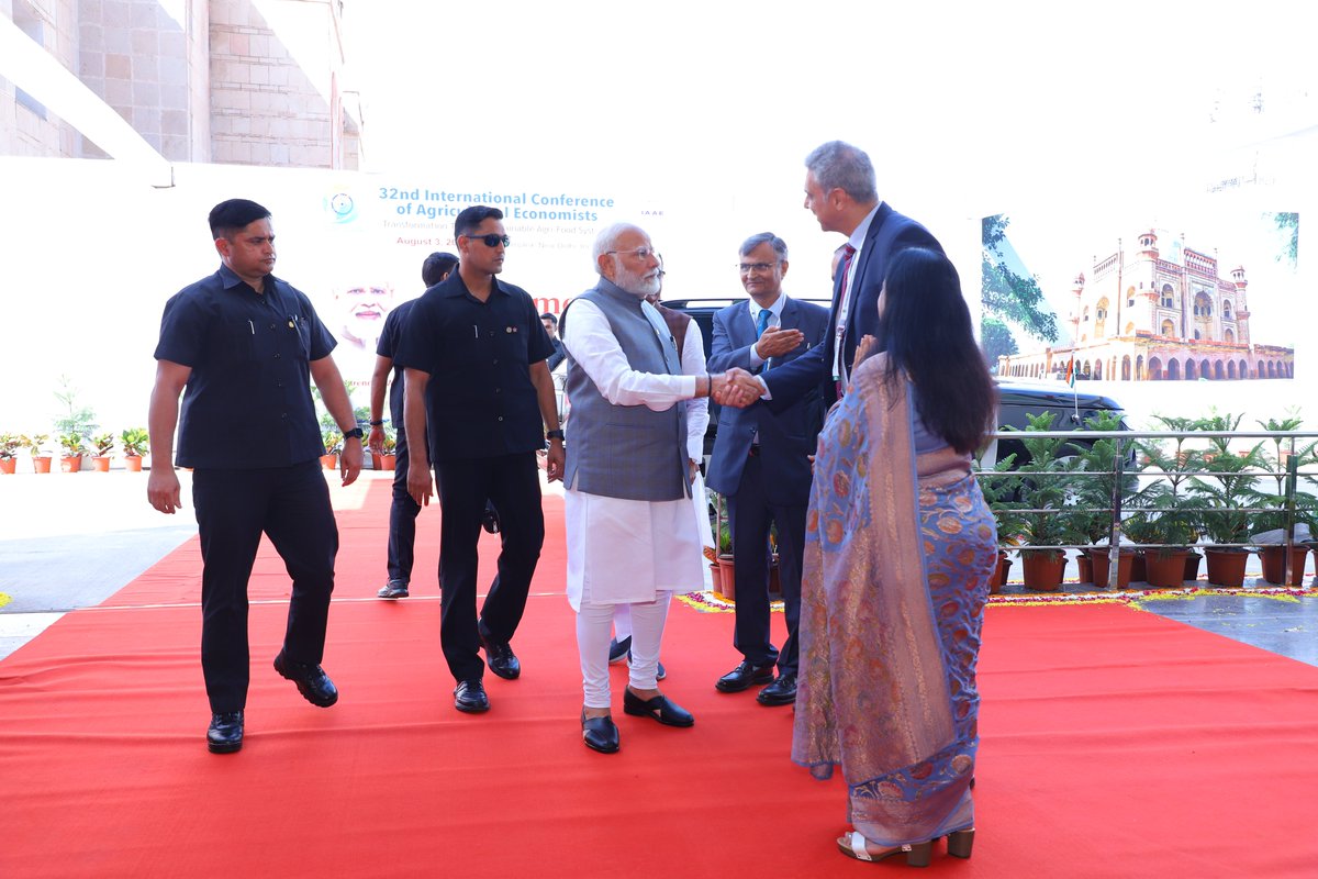 Int. Association of Agricultural Economists (@iaaeagecon) on Twitter photo DAY 1: An exciting start to #ICAE2024 as PM <a href="/narendramodi/">Narendra Modi</a> inaugurates the conference at NASC, highlighting India’s advancements in sustainable agri-food systems and global agricultural #foodsecurity challenges #NewDelhi2024 #MeetInIndia <a href="/MatinQaim/">Matin Qaim</a>
Video: pmindiawebcast.nic.in DAY 1: An exciting start to #ICAE2024 as PM <a href="/narendramodi/">Narendra Modi</a> inaugurates the conference at NASC, highlighting India’s advancements in sustainable agri-food systems and global agricultural #foodsecurity challenges #NewDelhi2024 #MeetInIndia <a href="/MatinQaim/">Matin Qaim</a>
Video: pmindiawebcast.nic.in