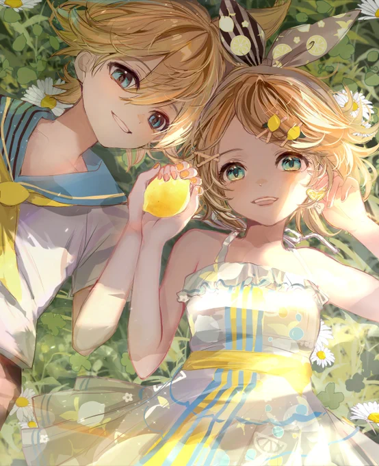リンレンの夏休みKagamine Rin &amp; Len summer vacationプロセカ 鏡音レン&鏡音リンの夏の日を描いた二次創作イラストです #VOCALOID 