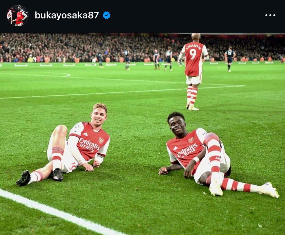 🚨 Bukayo Saka on Instagram. ❤️‍🩹

“From Hale End to the Emirates and all the memories on our journey. It's been an absolute pleasure. Go and shine bro!”