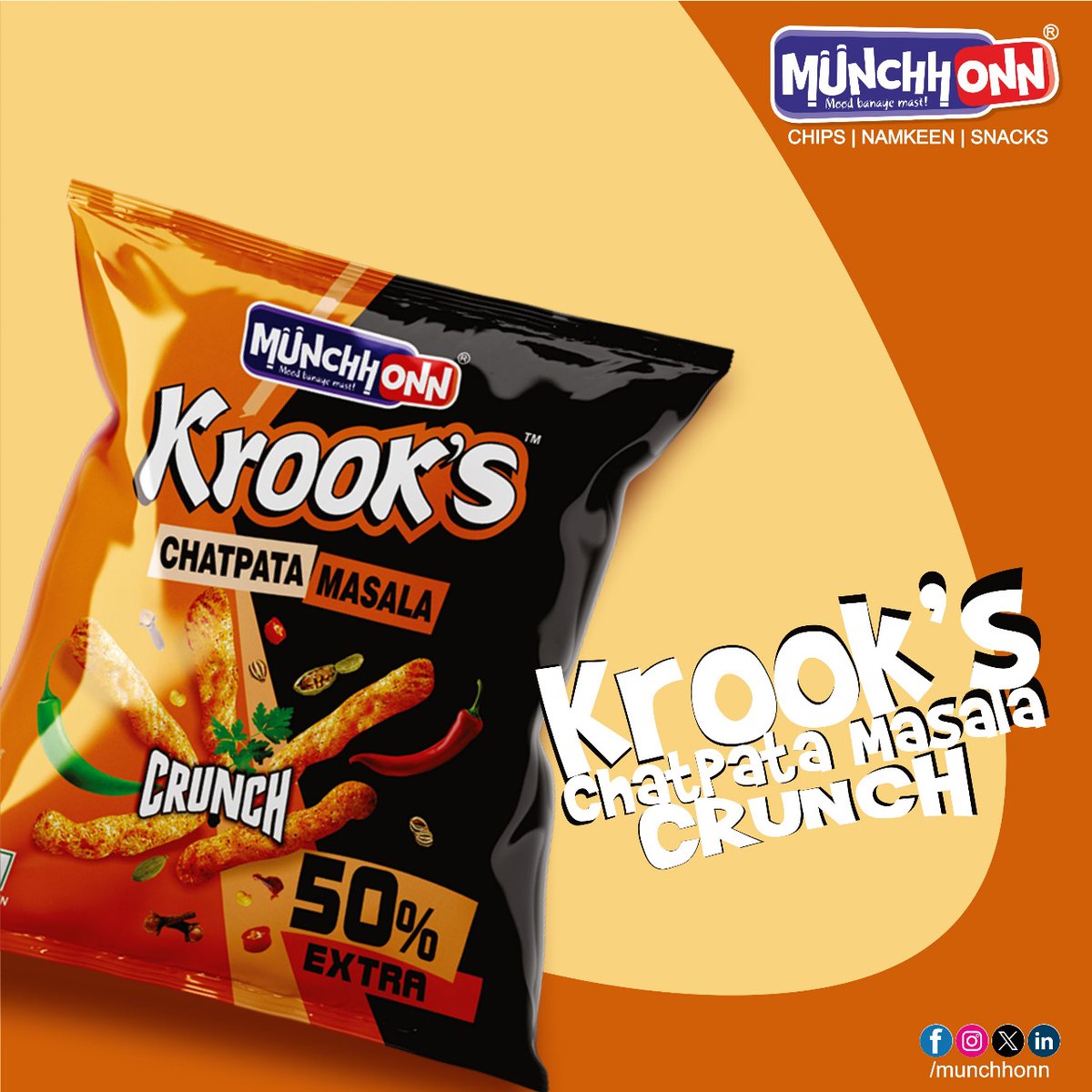 Munchhonn's tweet photo. Krook's The mouthwatering taste of chatpata masala crunch !
.
.
#sevsamosa #munchonnsevsamosa #ringaringaa #munchhonnkurls #ringaringa #munchhonnchips #munchhonnpotatochips #munchhonn #munchhonncornrings #munchhonnnamkeens
#bewowindia #munchhonnkrooks https://t.co/zvtw4YKgpx