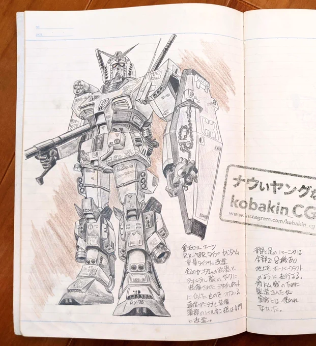 #皆さんのMSVを見せてください
40年くらい前に描いたオリジナル設定
RX-78 重量タイプw 